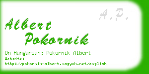 albert pokornik business card